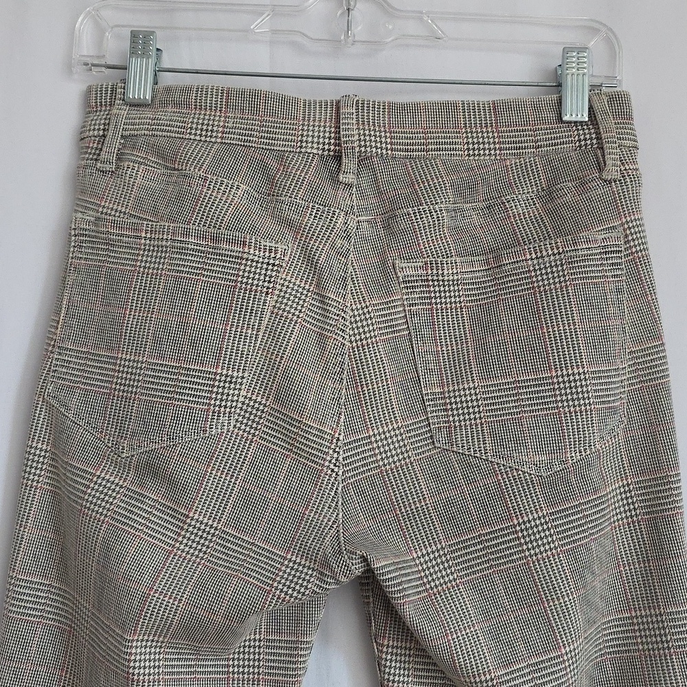 Frame Gray & Red Plaid Cotton Pants.  Le Crop Mini Boot.  Size Small - Picture 7 of 13